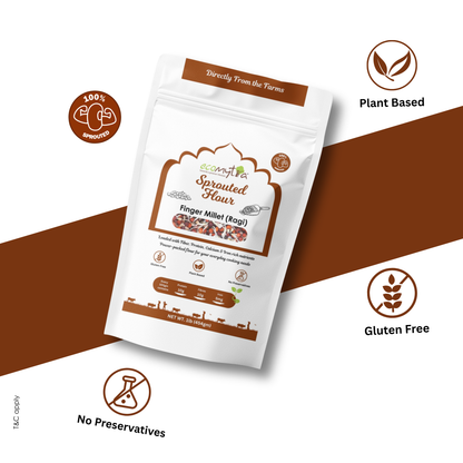 Ecomytra Sprouted Finger Millet (Ragi) Flour (1 lbs)
