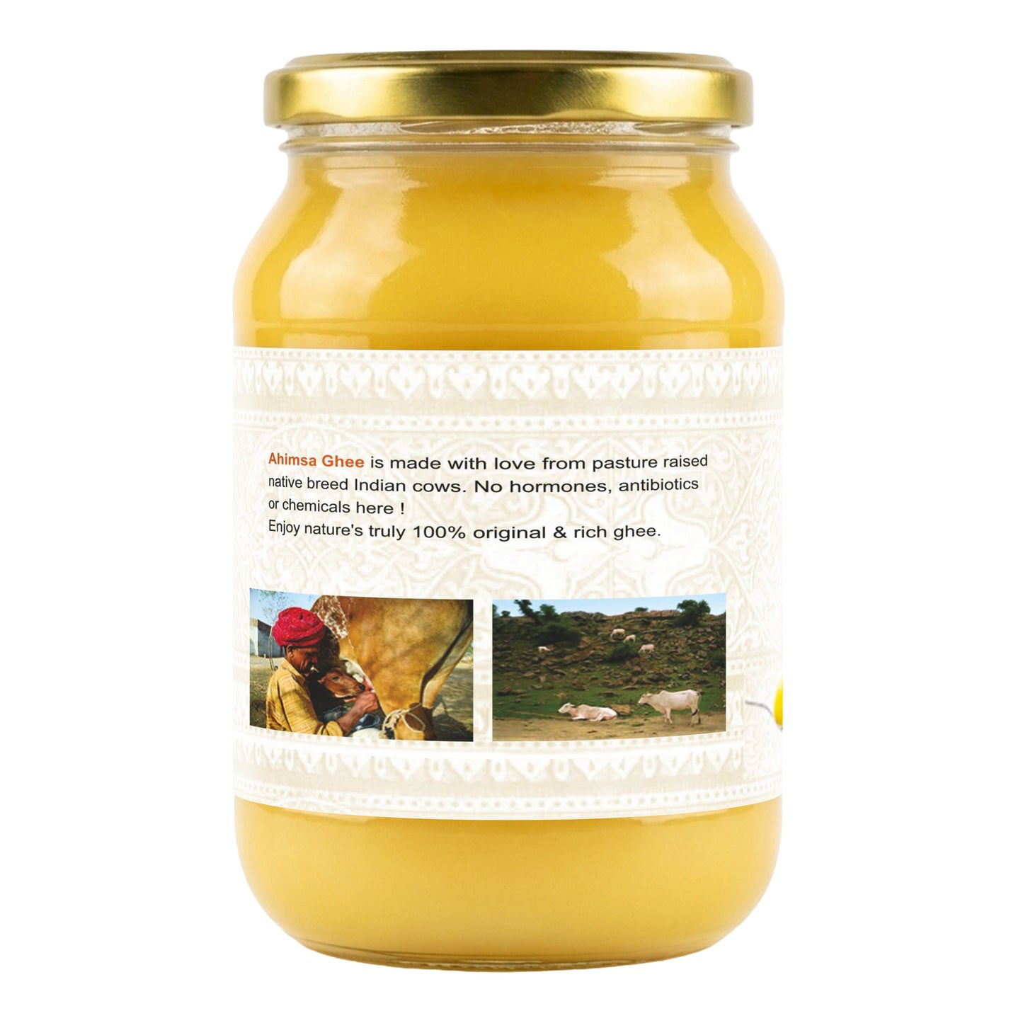 Ahimsa Pure A2 Desi Cow Cultured Ghee, 16oz