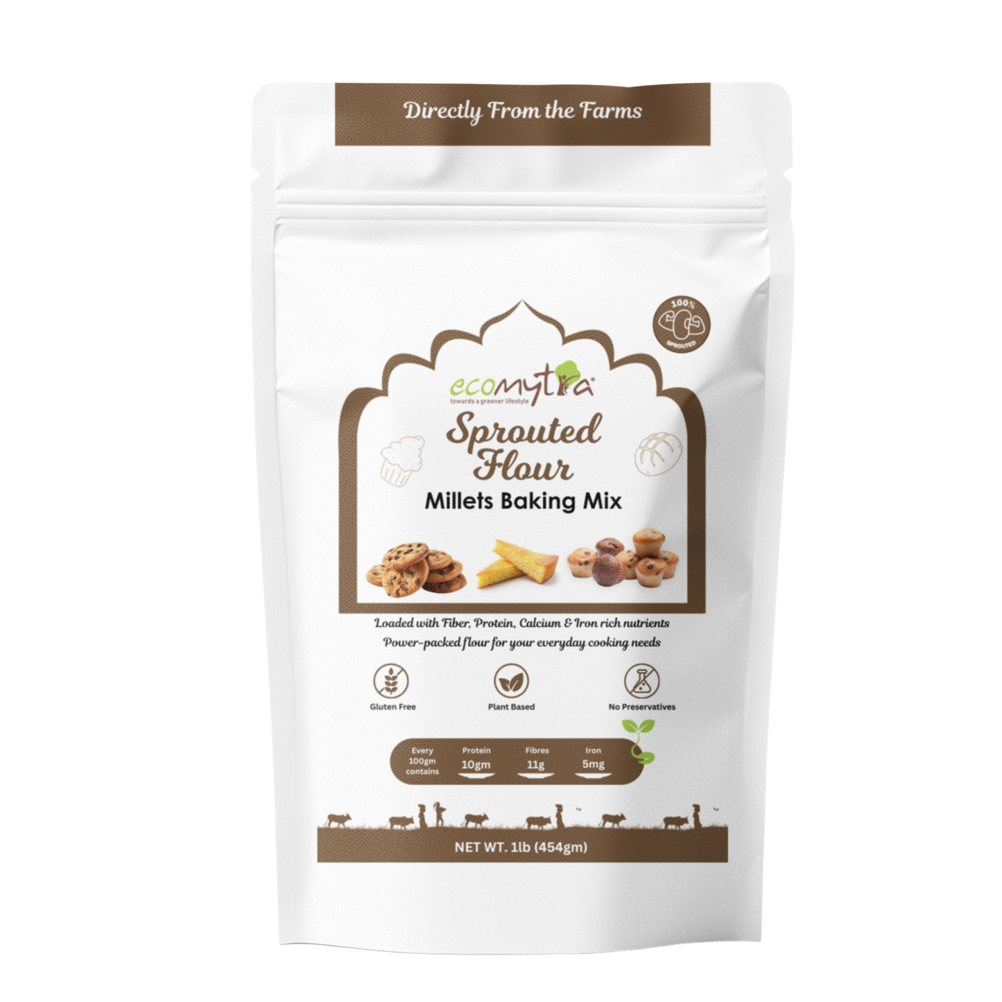 Ecomytra Sprouted Millets Baking Mix (1 lbs)