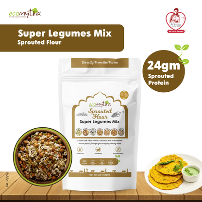 Ecomytra Super Legumes Mix Sprouted Flour (1 lbs)