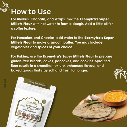 Ecomytra Super Millets Mix Sprouted Flour (1 lbs)