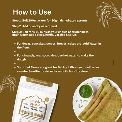 Ecomytra Super Legumes Mix Sprouted Flour (1 lbs)