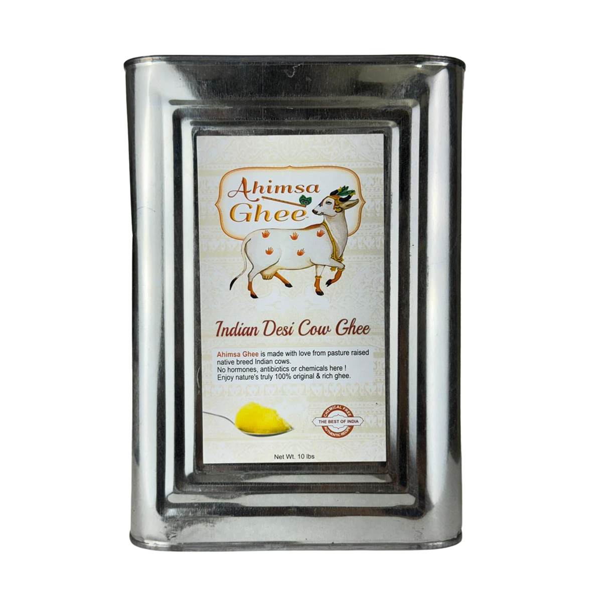 Ahimsa Pure A2 Desi Cow Cultured Ghee (10 lbs)